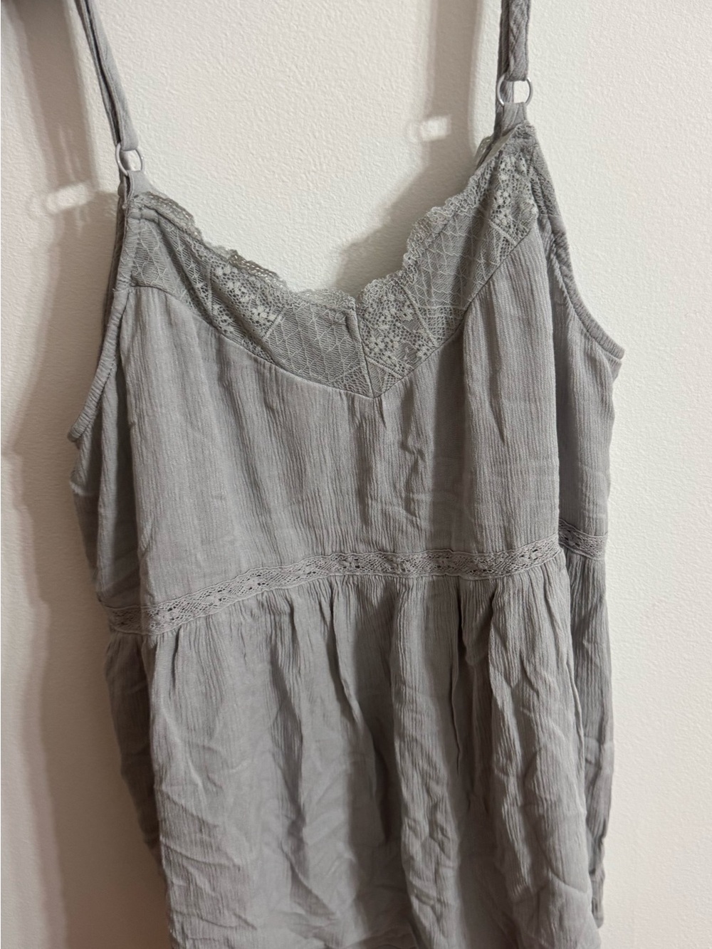 Torrid Light Gray Lace-Trim Slip Dress - Picture 2 of 4